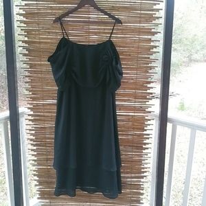 Chez CA 16W Vintage Black Strap Evening Dress Plus